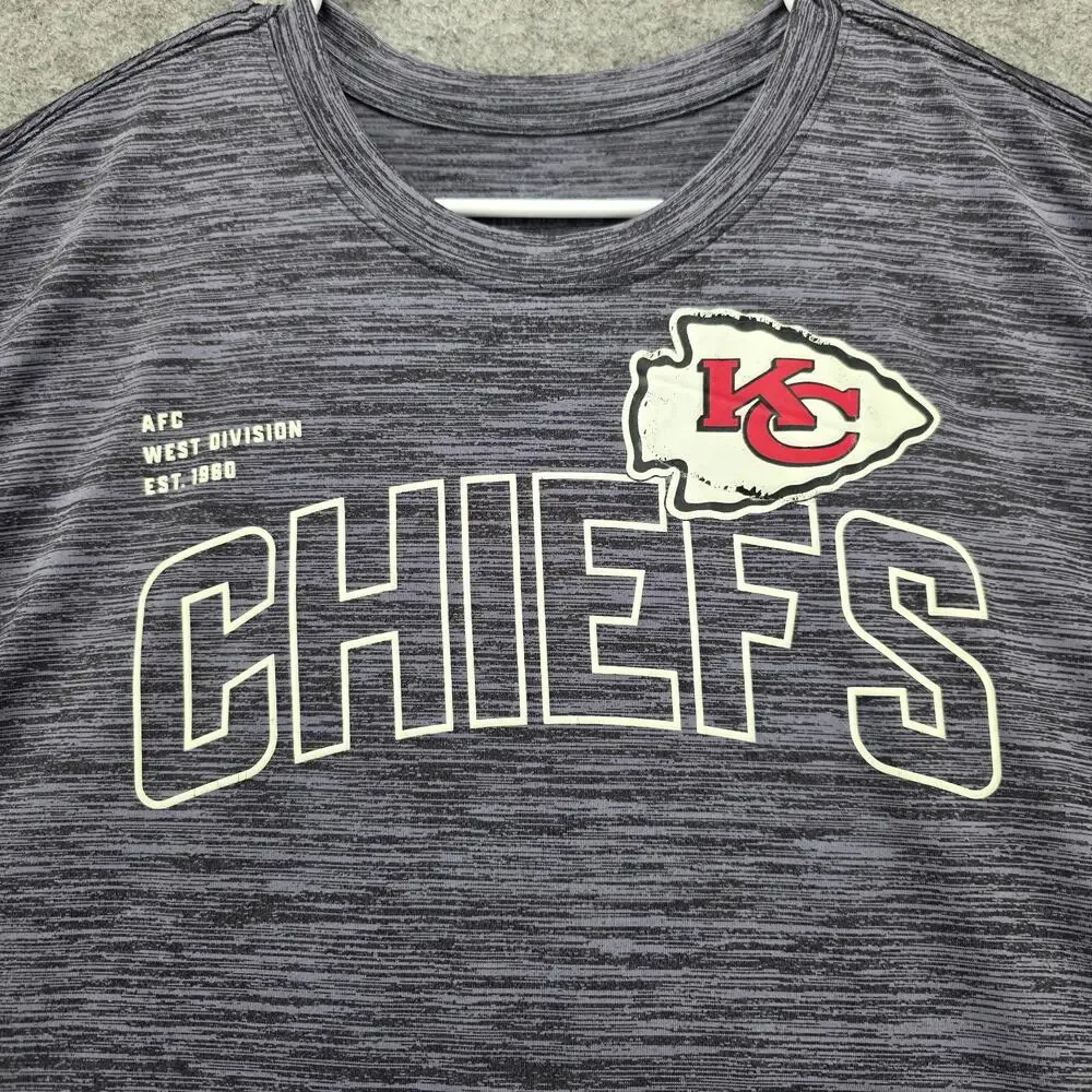 Kansas City Chiefs Shirt Mens XL Gray NFL Football Nike Dri-FIT Lightweight